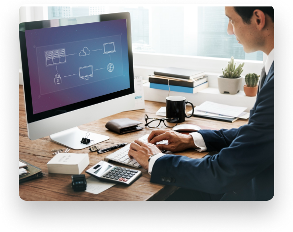 Modern workspace with digital tools